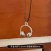 Colar com Pingente de Fone de Ouvido Doce e Cool Coreano para Mulheres Estiloso de Nicho Corrente Longa para Suéter Estilo Hip-Hop Corrente para Blusa Gola Alta Acessórios