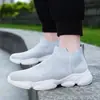 Zapatos Calcetín Elásticos Talla Grande Transfronterizos de Caña Alta Malla Flyknit Zapatos Perezosos de Moda Slip-On Casuales Deportivos para Correr para Hombre