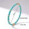 Pulsera de Acero Inoxidable para Mujer, Pulsera Nudo de Bambú, Resina Colorida, Lujo Ligero Europeo y Americano, Combinación de Color Dorado, Multicolor, Venta al por Mayor de Fábrica, Transfronterizo