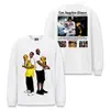 Camiseta de manga larga para hombre Stewell Kobe O'Neal transfronteriza lavada copo de nieve holgada peso pesado algodón puro