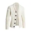 Outono/Inverno 2026 Novo Suéter Cardigan Masculino Europeu e Americano Gola Lapela Manga Longa Tricô Moda Top Masculino de Botão Único