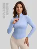 Ropa de Yoga Juyitang Fashion de Media Cremallera Ajustada Nude Sin Costuras Transpirable Top Deportivo de Fitness para Mujer