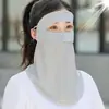 Máscara protetora solar de seda gelada para rosto e pescoço para mulheres, proteção de pescoço de seda gelada para o rosto todo, máscara de proteção UV, máscara de proteção solar respirável para ciclismo