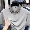 Nueva Camiseta de Verano para Hombre de Manga Corta, Color Sólido con Cuello de Solapa, Camisa Polo para Hombres Jóvenes y de Mediana Edad, Top Versátil de Lujo Casual para Hombre