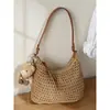 Bolso Tejido de Moda Transfronterizo 2026 Verano Vacaciones en la Costa Bolso de Playa Elegante de Moda Bolso de Hombro Cruzado