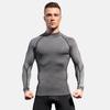Gola Alta Masculina Fitness Manga Longa Pro Esportes Corrida Manga Longa Camiseta Outono e Inverno Elástica Secagem Rápida Gola Alta Moletom 1058