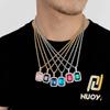 Collar de Piedras Preciosas Coloridas para Hombre, Joyería Popular de Hip-Hop Europeo y Americano Transfronterizo, Accesorios de Alta Gama para Mujer, Colgante de Zirconia