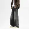 Jeans de Mezclilla Lavada Estilo Retro Americano para Hombre, Marca Nueva de Moda Verano 2026 Pantalones Casuales Holgados Rectos de Pierna Ancha