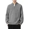 Ropa de Hombre Fengshe / 2026 Otoño-Invierno Nuevo Estilo Americano Holgado Suéter con Cremallera de Cuello Semi-Alto Top de Punto para Hombre