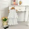 Conjunto sin mangas de lunares para niña 2026 Nuevo Conjunto de dos piezas de chaleco con volantes fino y transpirable y pantalones cortos para bebés