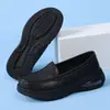 Sapatos de Enfermagem com Amortecimento para Mulheres para Todas as Estações, Couro Genuíno Sola Grossa Antiderrapante Sola Plana Sola Macia Respirável Trabalho Sapatos Médicos para Mulheres, Peça Única Dropshipping