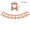 Decoración de fiesta de bodas transfronteriza bandera de lino de cola de golondrina diseño de escena de propuesta de matrimonio banner banderín venta directa de fábrica