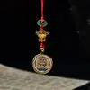 Cordón para Teléfono Móvil Original Tejido a Mano Ocho Santos Patronos 1.5 Thangka Pintado en Oro Colgante para Teléfono Móvil Colgante para Bolso Unidad USB