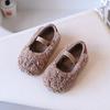 Zapatos sin cordones unisex versátiles para niños, punta redonda, Otoño/Invierno 2026, Zapatos de algodón de doble capa para bebé, Zapatos peludos antideslizantes, Zapatos cálidos de algodón