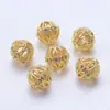 Pulsera de Oro Laminado de 18 Quilates que Conserva el Color con Cuentas Espaciadoras de Bola Hueca y Pétalo Microincrustadas con Circonita, Pulsera DIY, Collar, Accesorios con Cuentas
