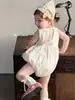 Jennybebe26 Nuevo Conjunto de Verano Estilo Coreano para Bebés Niñas, Mameluco Bordado, Elegante Traje de Gateo Estilo Chaleco