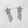 Pendientes de Borla de Estrella de Cinco Puntas Estilo Xin Zhilei Elegantes Pendientes Largos de Estrella Famosos en Internet para Mujer