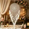 Apanhador de Sonhos Criativo de Crochê Europeu e Americano Pena Sino de Vento Pendurado Entrada de Casa Decoração de Interior Casamento Fundo Pingente Grande