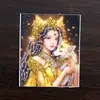 Pintura Thangka de color dorado al por mayor núcleo zorro de nueve colas hada Zakilam vida pasada esta vida espolvorear oro núcleo de pintura Thangka
