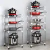 Estante de Almacenamiento Multicapa de Acero Inoxidable Engrosado con Ruedas, Estante de Almacenamiento de Cocina, Estante de Ollas Multifuncional de Pie