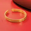 Pulsera Estilo Étnico Antiguo de Dragón y Fénix con Sutra del Corazón, Diseño de Cielo Estrellado y Lluvia de Meteoros, Pulsera de Imitación de Oro de Alta Calidad