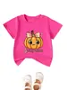 Temporada espeluznante Amazon Wish estación independiente moda personalidad divertida niños y niñas ropa infantil camiseta de manga corta cuello redondo