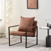 Silla Sofá Individual de Lujo Ligero al por Mayor Estilo Nórdico para Sala de Estar Dormitorio en Casa Sofá Perezoso de Hierro Silla de Oficina para Negociación