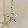 Colar com pingente de estrela de cinco pontas grande design y2g doce legal nicho
