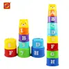 Vasos Apilables de Colores Transfronterizos para Niños, Reconocimiento de Colores, Barco Apilable, Juguete Educativo Acuático para Bebés, para Usar Manos y Mente