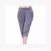 Calça Harem de Verão Feminina, Legging Cropped de Seda Gelada, Modelagem Justa, Tamanho Grande, Legging Cropped de Renda de Cintura Alta