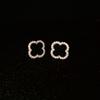 Pendientes de Trébol de Cuatro Hojas con Incrustaciones de Ónice Negro en Plata de Ley S925 en Toda la Superficie, Pendientes Brillantes de Moda Minimalistas Elegantes al por Mayor para Verano