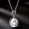 Collar Rotatorio Dulce y Fresco con Cara Llorando y Sonriendo para Mujeres, Colgante Hip-Hop de Diseño de Nicho de Moda para Hombres, Cadena Versátil para Mejores Amigos