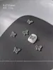 1000 Piezas de Decoraciones de Moños para Uñas de Aleación Mixta, Moños de Cinta Huecos, Pedrería Plateada para Uñas, Al por Mayor