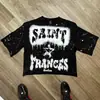 Ropa de Moda Street Y2K Americana Camiseta de Manga Larga con Estampado de Letras Diseño Personalizado Top Holgado para Hombre y Mujer