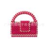 Moda Nueva 2025 Estilo Europeo y Americano Diseño de Nicho Hecho a Mano Pura Bolso de Mano con Solapa de Bloques de Color con Cuentas