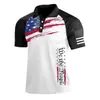 Comercio Exterior Wholesale Camisa Polo Patriótica con Estampado de Bandera Americana del Día de la Independencia para Hombre de Manga Corta Impresión Digital 3D