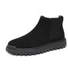 Sapatos Masculinos Primavera e Outono 2026 Novo Estilo Botas Martin Tênis de Cano Alto Masculino Guerreiro Negro Sapatos de Algodão com Forro de Lã Sapatos Casuais de Couro Sapatos da Moda Masculinos