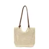 Bolso de mano grande de paja para mujer, nuevo bolso tejido para la playa de vacaciones en la costa primavera 2026, bolso de un solo hombro para debajo del brazo para mujer