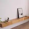 Mueble de TV de madera maciza para sala de estar, gabinete flotante montado en la pared, adecuado para hoteles y casas de huéspedes, diseño minimalista para espacios pequeños