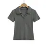 672-25 Novo Estilo de Verão Estilo Europeu e Americano Simples Básico Casual Gola V Manga Curta Camisa Polo Camada Base Camiseta