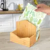 Porta pañuelos de almacenamiento para el hogar de bambú y madera, dispensador de pañuelos para hotel y restaurante con caja de especias