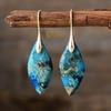 Aretes colgantes de hoja de piedra del Emperador Bohemio nuevos transfronterizos Joyería popular europea y americana Joyería Ins