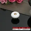 Manija de Cerámica Negra y Blanca para Cajón Estilo Europeo Simple Antigua Agujero Único Redonda Comercio Exterior Diámetro 25mm Joyería Manija Pequeña