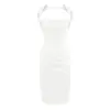 Vestido lencero de estilo francés con cuello halter y escote en la espalda para mujer, nuevo modelo de verano 2025, ajustado, elegante, puro y seductor, vestido bodycon