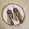 Pendientes Largos con Borlas Tejidas de Plumas Estilo Étnico Retro para Mujer, Pendientes Bohemios de Cuentas de Semillas Huecas de Gama Alta