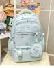 Mochila nueva con estampado de dibujos animados y un toque juvenil, mochila ligera para estudiantes de secundaria, bolsa escolar para mujer que protege la columna vertebral