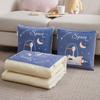 Regalos para eventos descanso para el almuerzo en el coche almohada-manta de doble uso terciopelo de cristal multifuncional dos en uno almohada-manta a cuadros