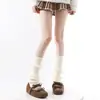 Calcetines holgados a rayas grises para primavera y otoño, calcetines gruesos versátiles sin pies, estilo Lolita, blanco crema, calcetines adelgazantes para piernas