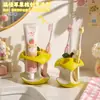 Portacepillos de dientes con forma de corazón de manzana amarilla, organizador para tocador de baño, soporte para pasta de dientes y cepillos de dientes