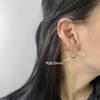Aretes de Aro Grande con Giro Geométrico Exagerado de Gato Antiguo Ning para Mujer, Estilo Retro de Hong Kong, Moda Elegante, Doble Aro para la Oreja
